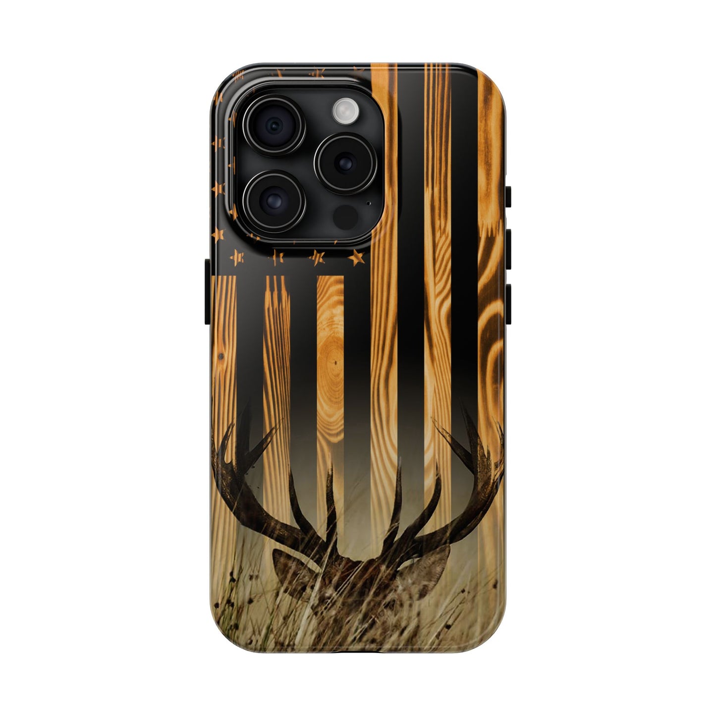 Phone Case - Woodgrain Deer Flag Design