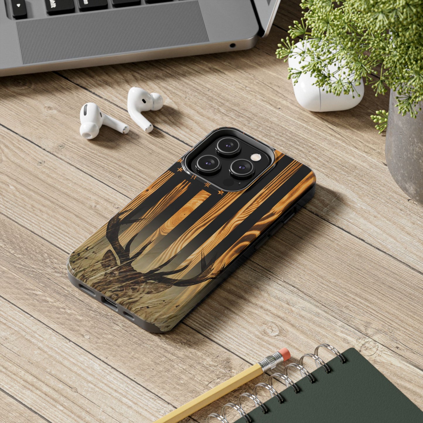 Phone Case - Woodgrain Deer Flag Design