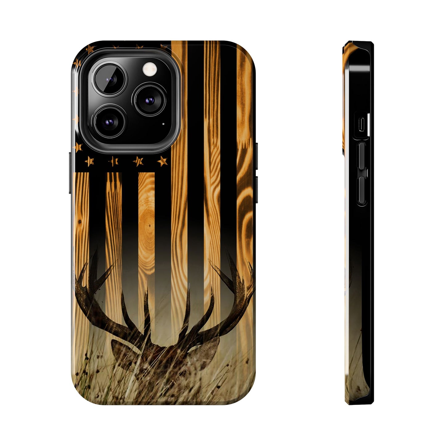 Phone Case - Woodgrain Deer Flag Design