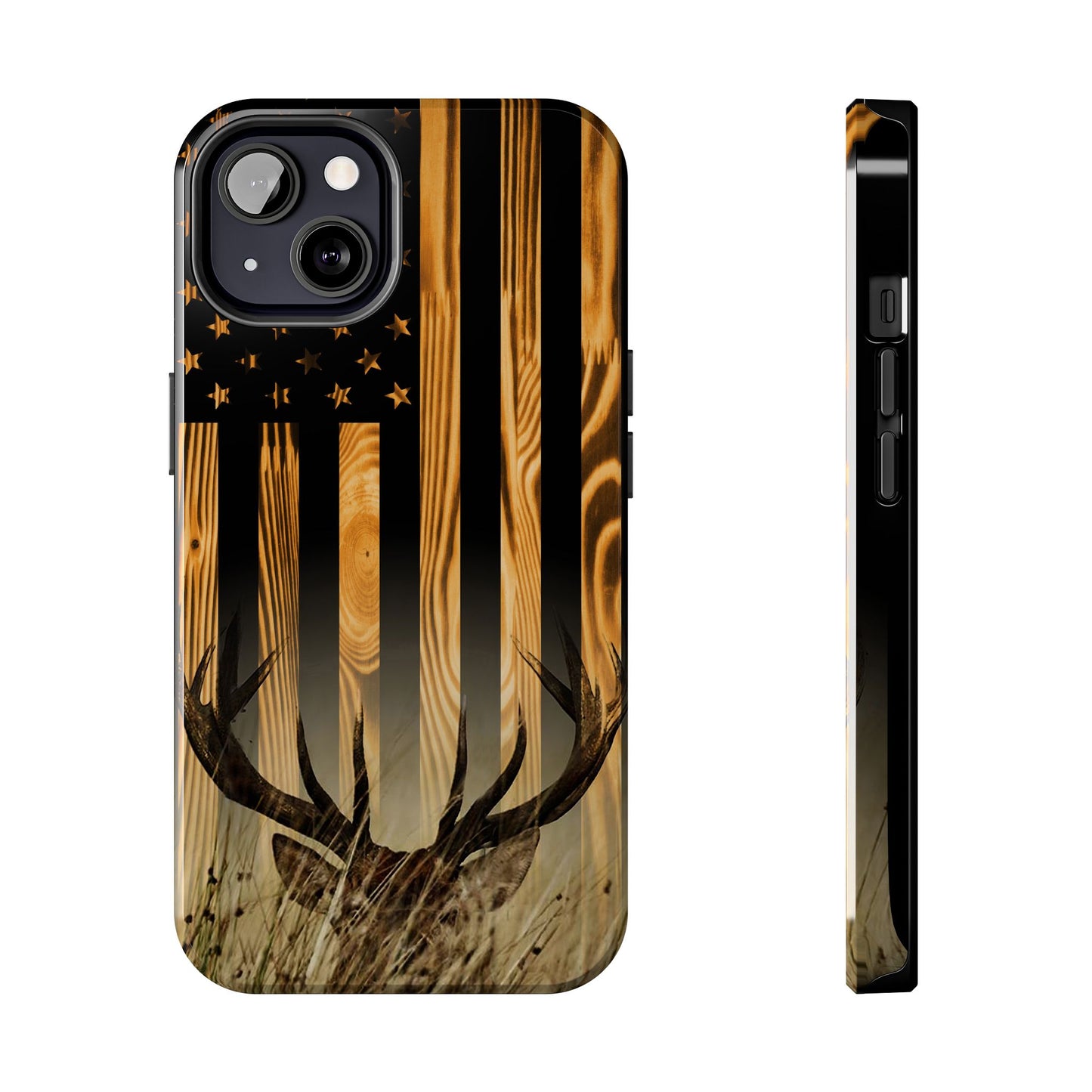 Phone Case - Woodgrain Deer Flag Design