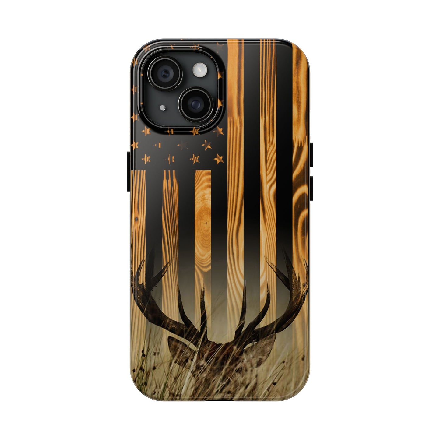 Phone Case - Woodgrain Deer Flag Design