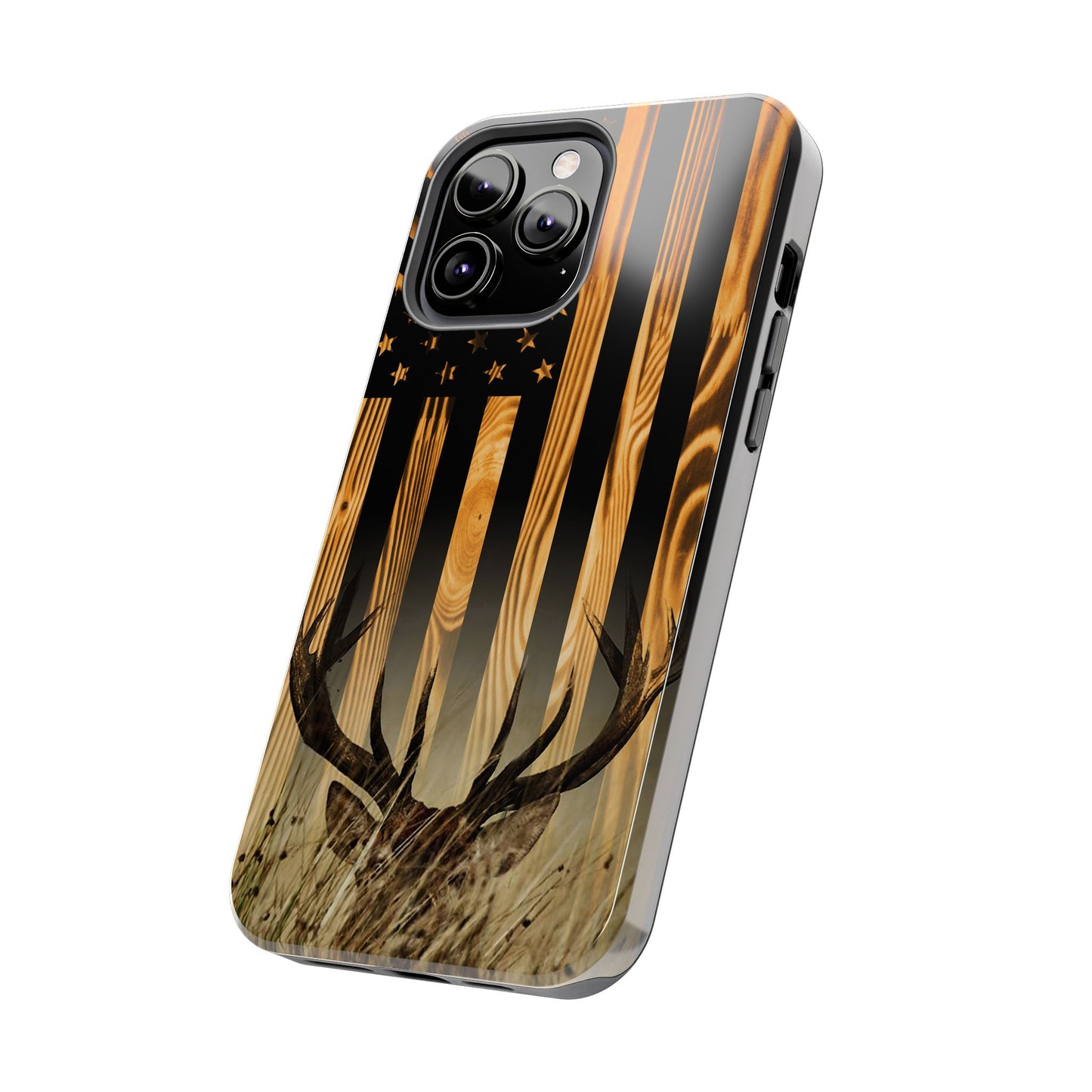 Phone Case - Woodgrain Deer Flag Design