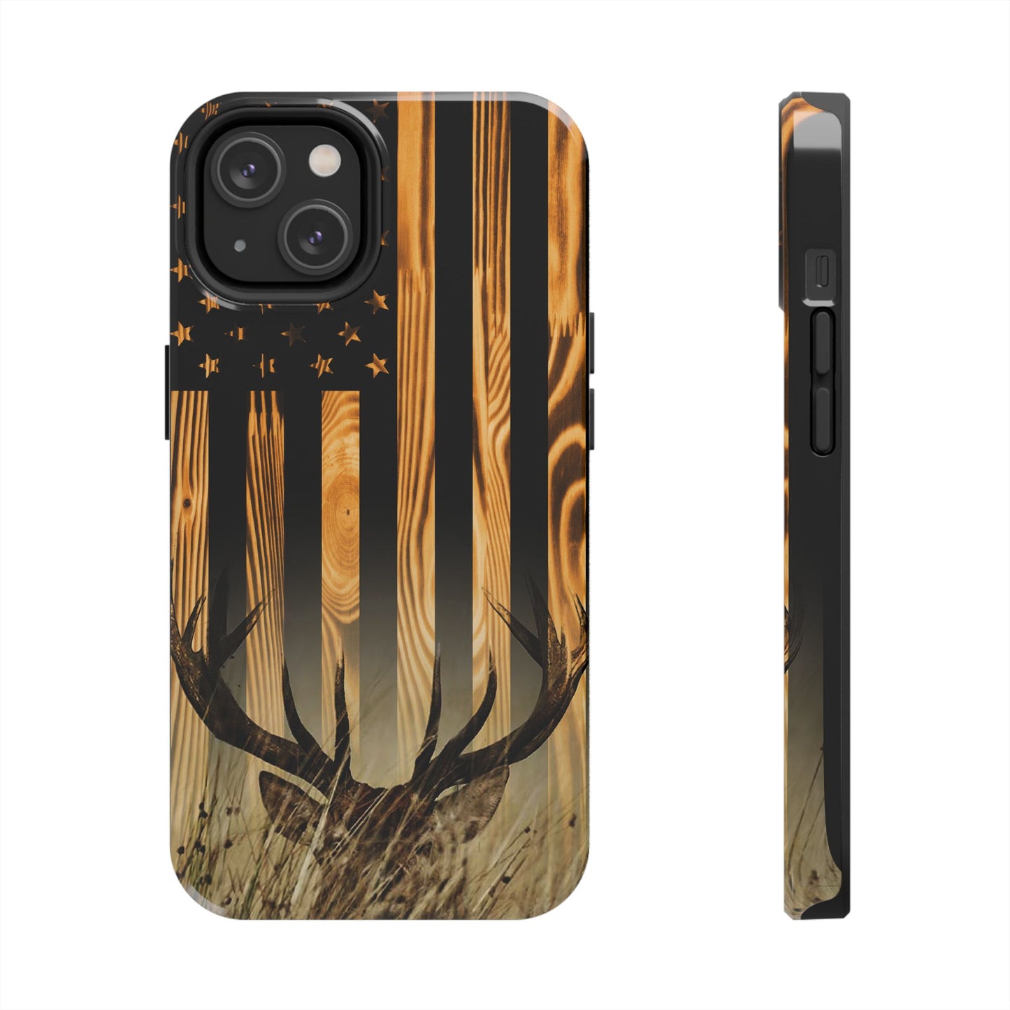 Phone Case - Woodgrain Deer Flag Design