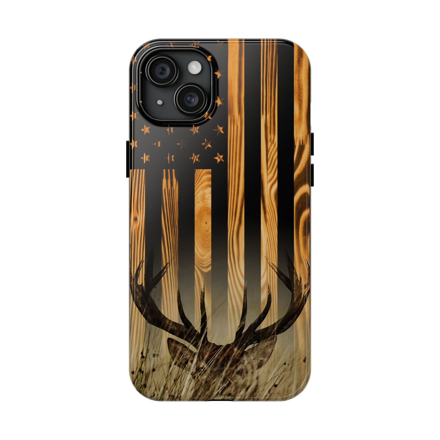 Phone Case - Woodgrain Deer Flag Design