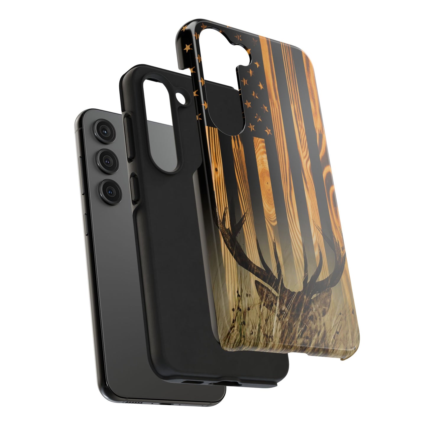 Phone Case - Woodgrain Deer Flag Design