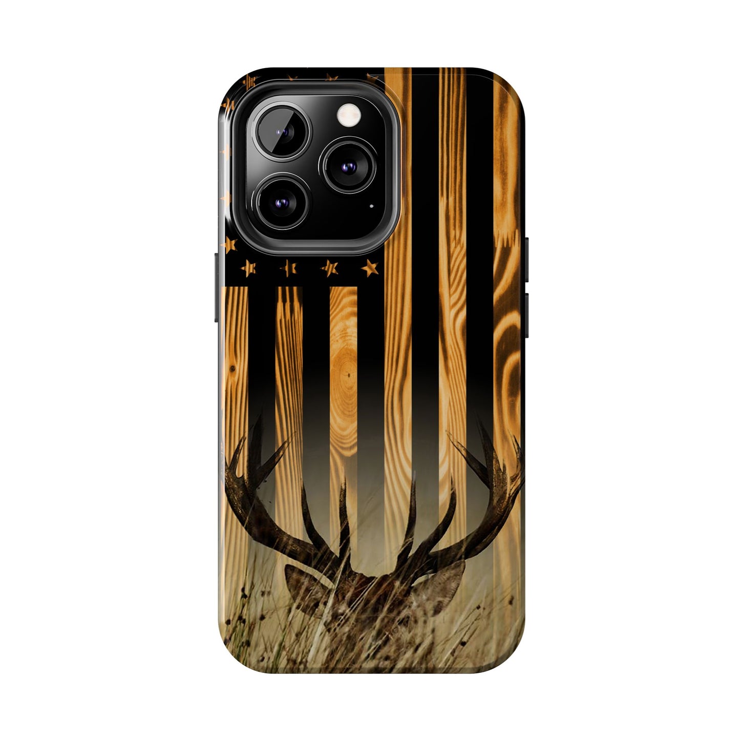 Phone Case - Woodgrain Deer Flag Design