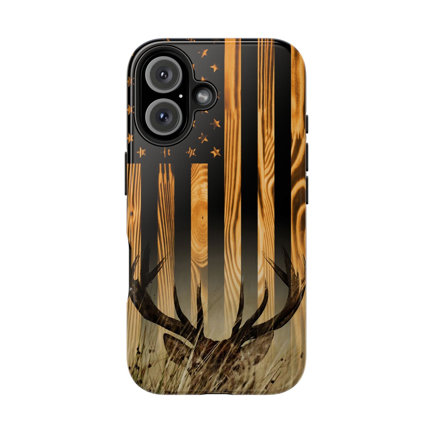 Phone Case - Woodgrain Deer Flag Design