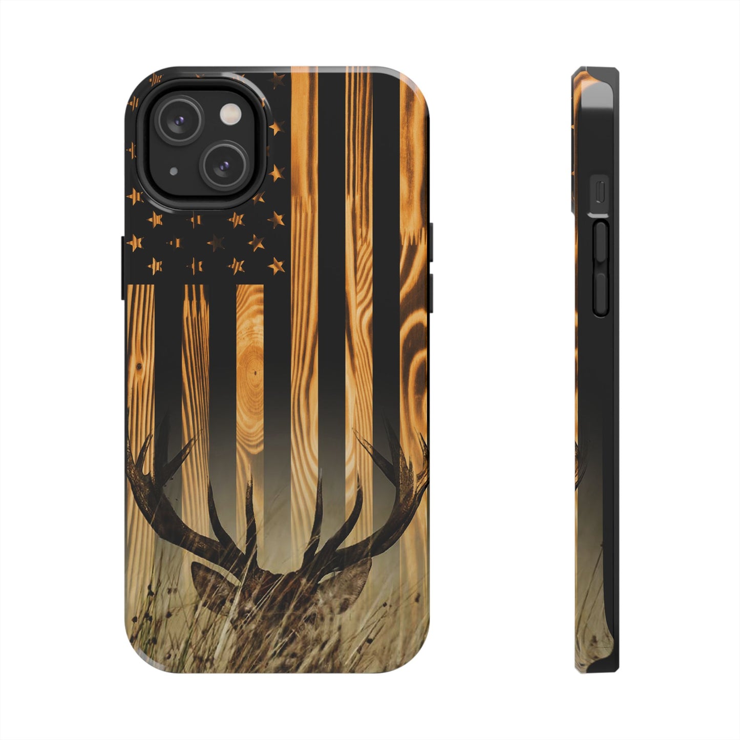 Phone Case - Woodgrain Deer Flag Design