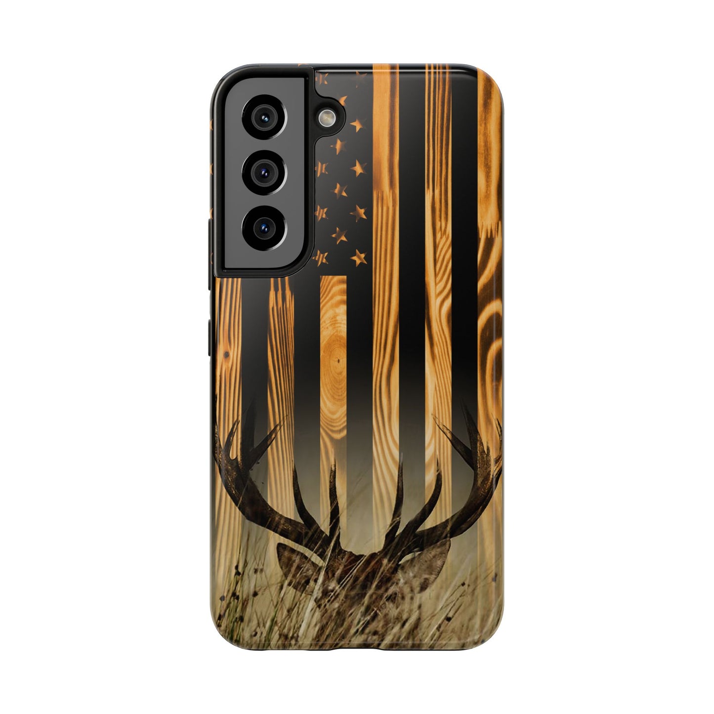 Phone Case - Woodgrain Deer Flag Design