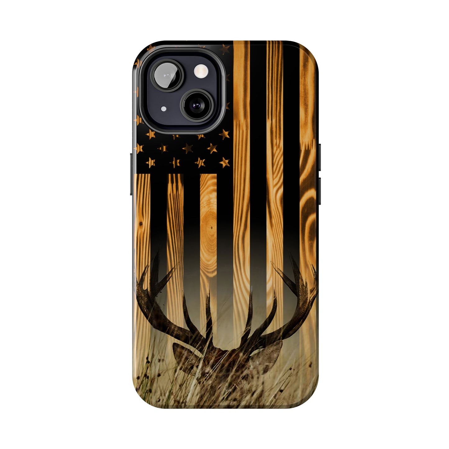 Phone Case - Woodgrain Deer Flag Design