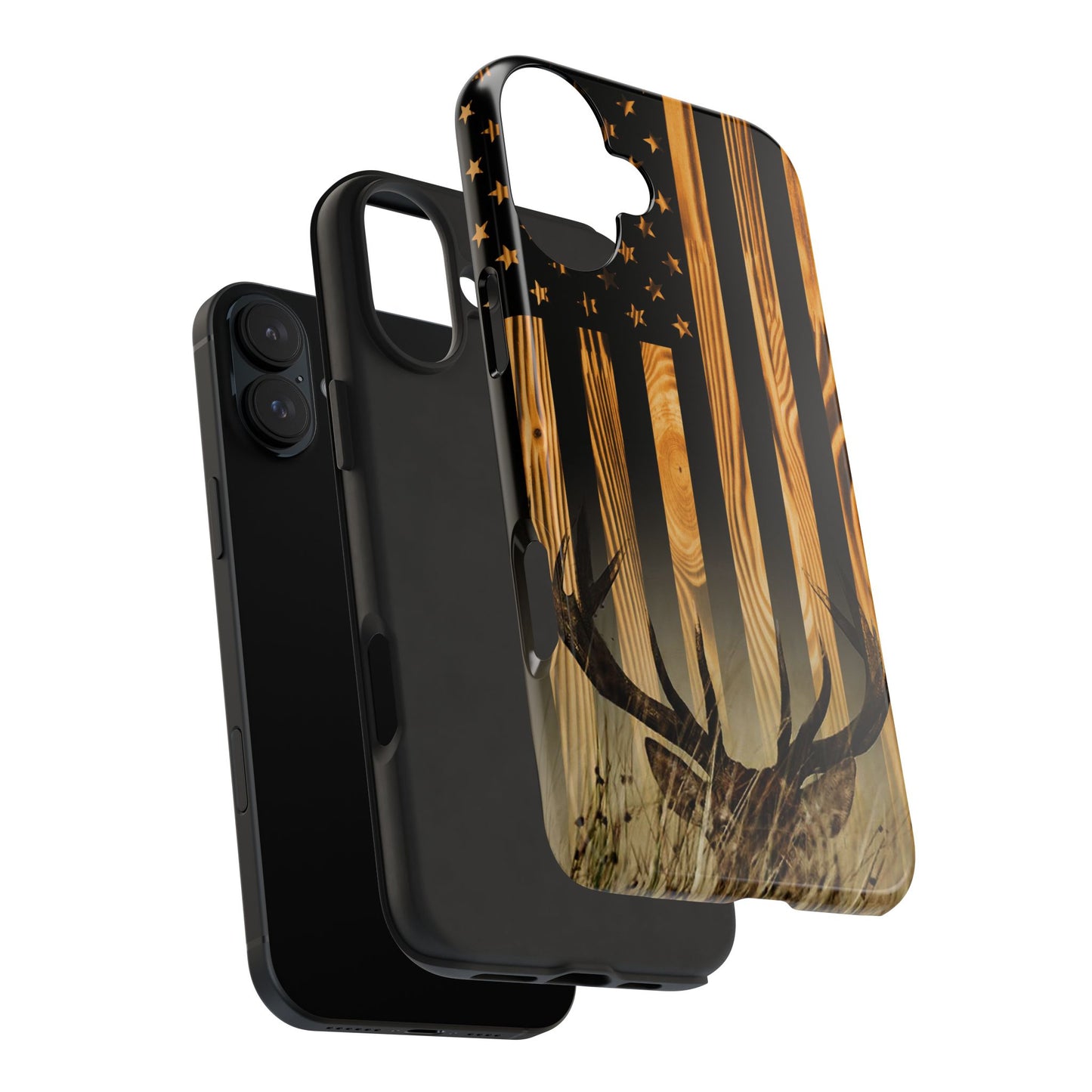 Phone Case - Woodgrain Deer Flag Design