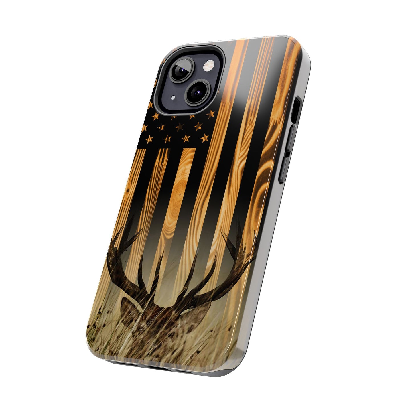 Phone Case - Woodgrain Deer Flag Design