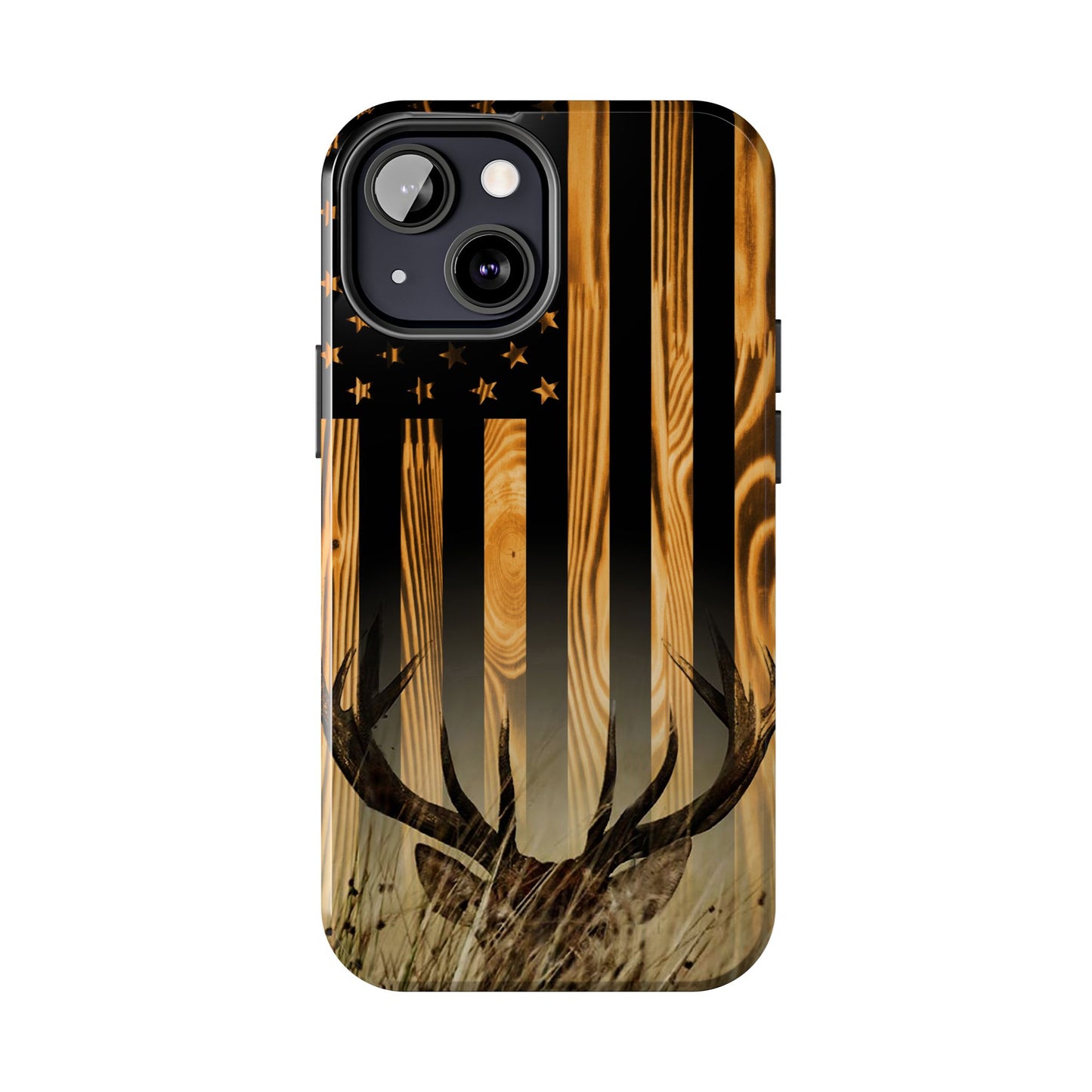 Phone Case - Woodgrain Deer Flag Design