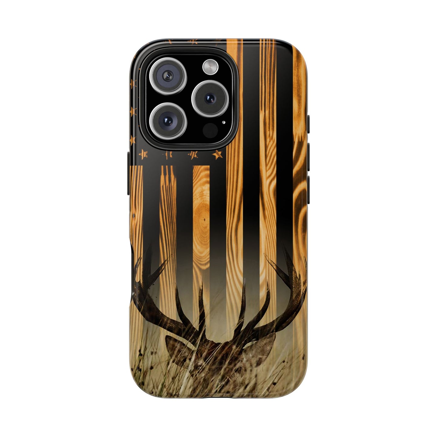 Phone Case - Woodgrain Deer Flag Design