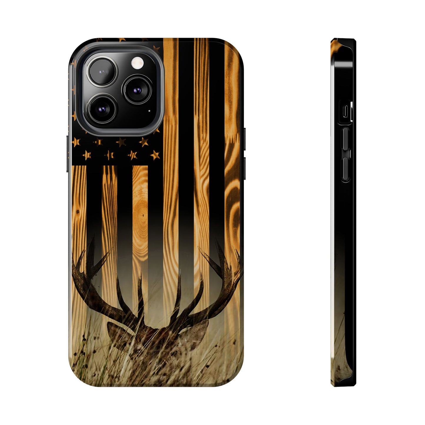 Phone Case - Woodgrain Deer Flag Design