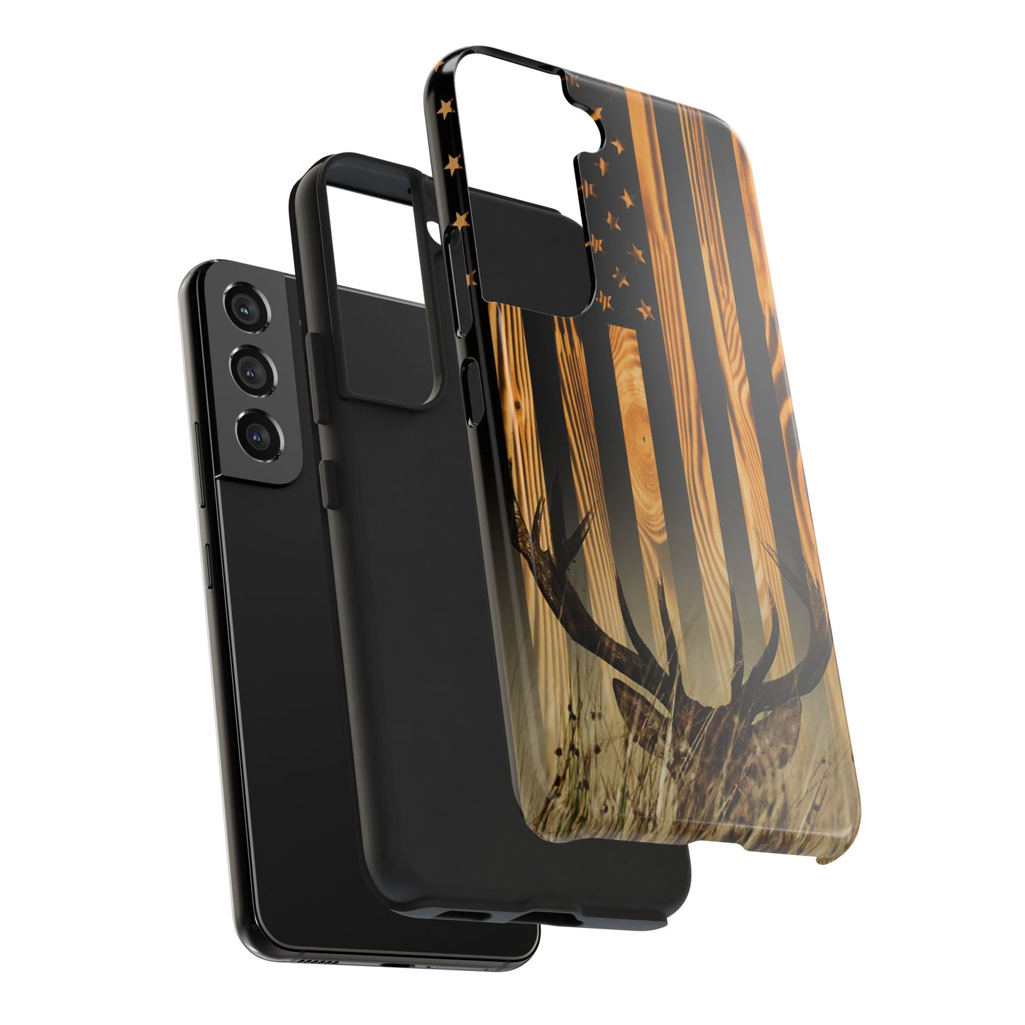 Phone Case - Woodgrain Deer Flag Design