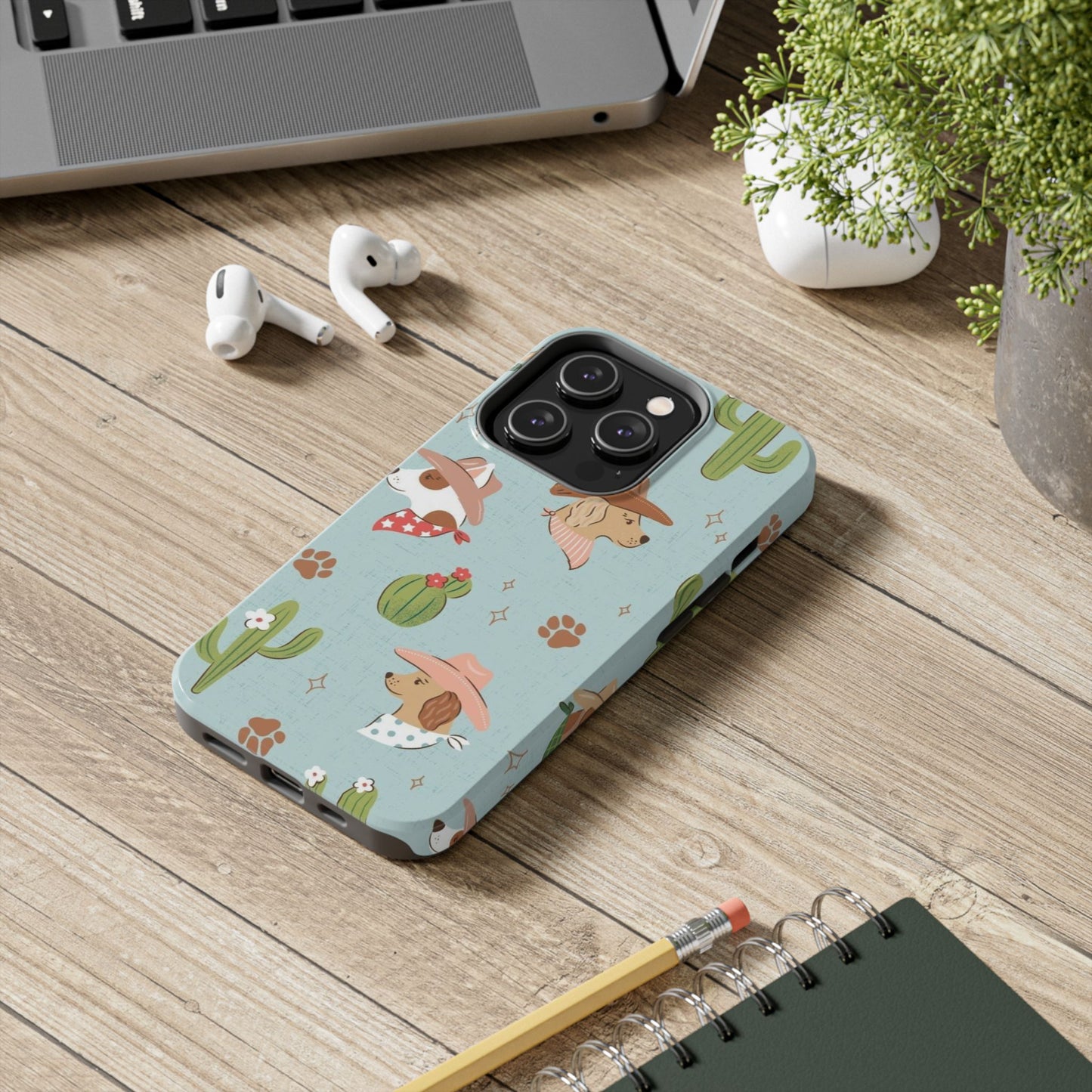 Ruff Cowboy Pattern Tough Phone Case