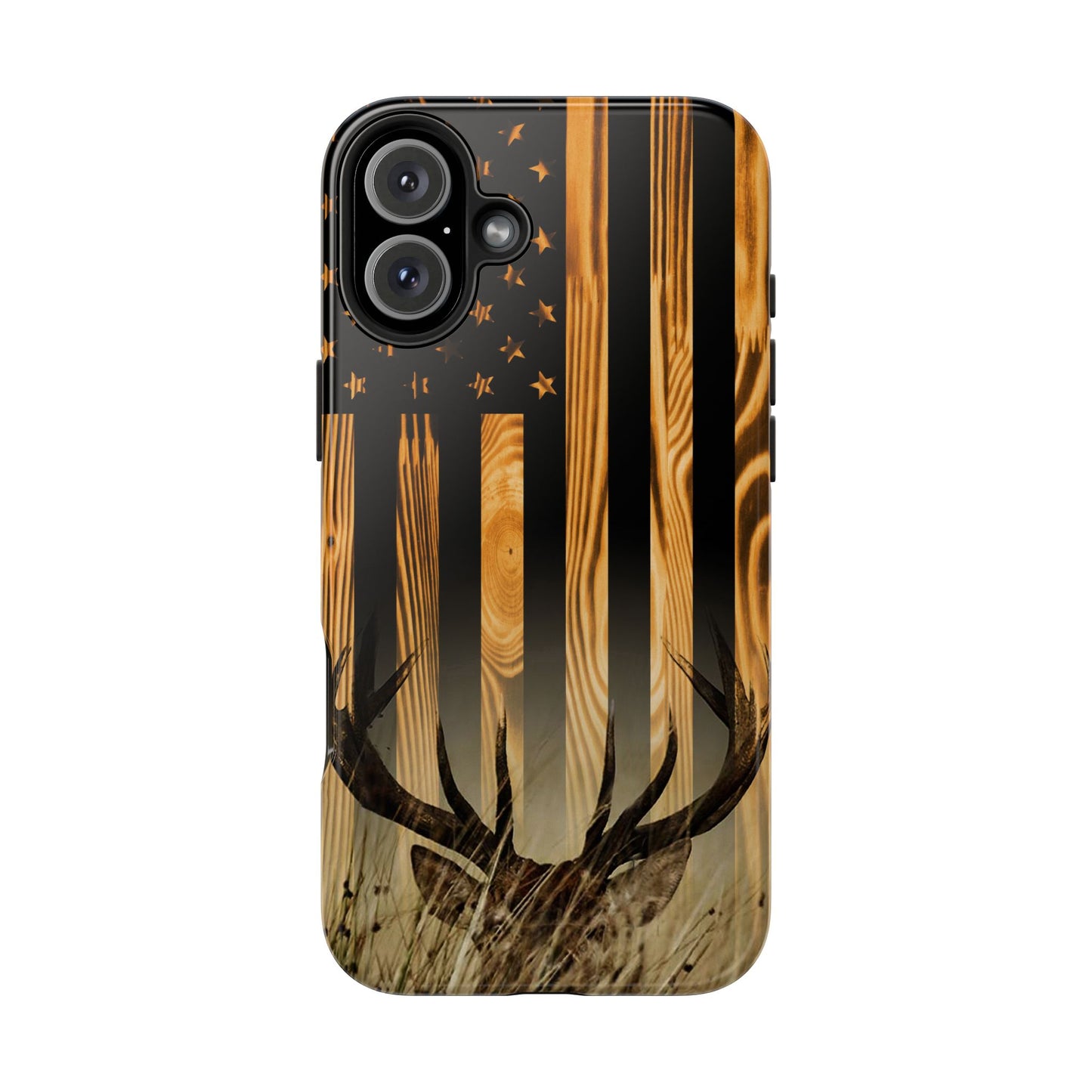 Phone Case - Woodgrain Deer Flag Design