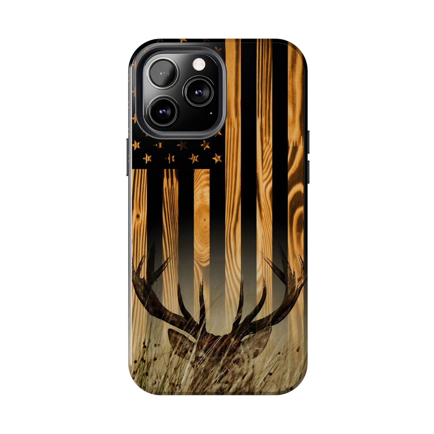 Phone Case - Woodgrain Deer Flag Design