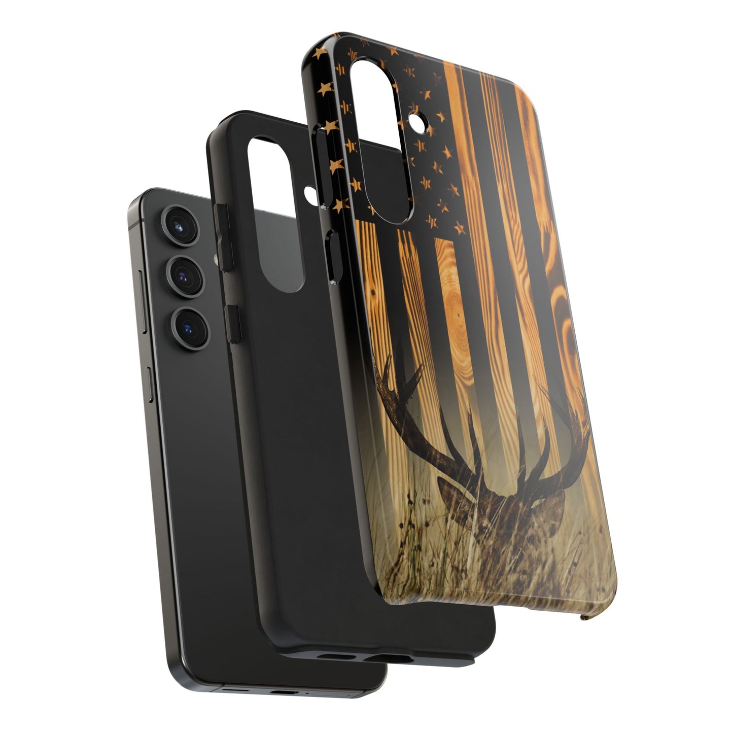 Phone Case - Woodgrain Deer Flag Design