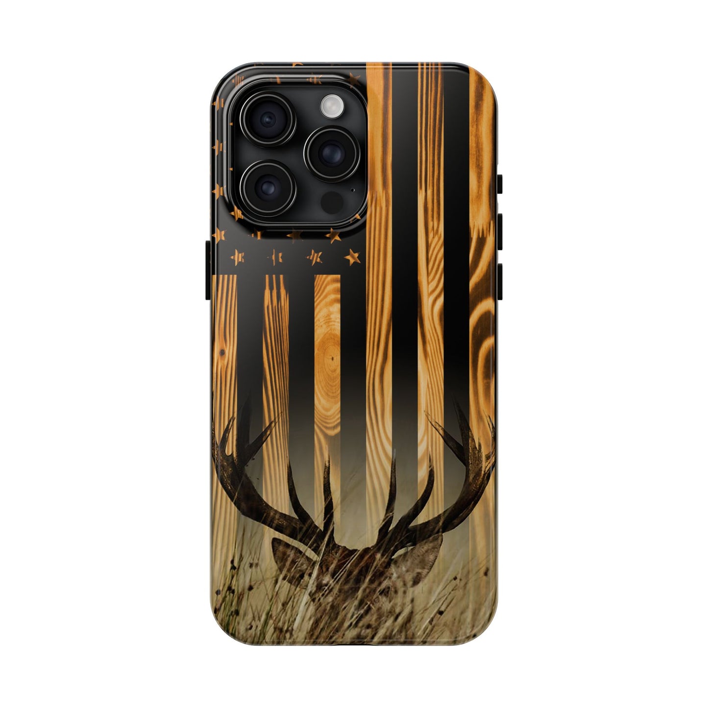 Phone Case - Woodgrain Deer Flag Design