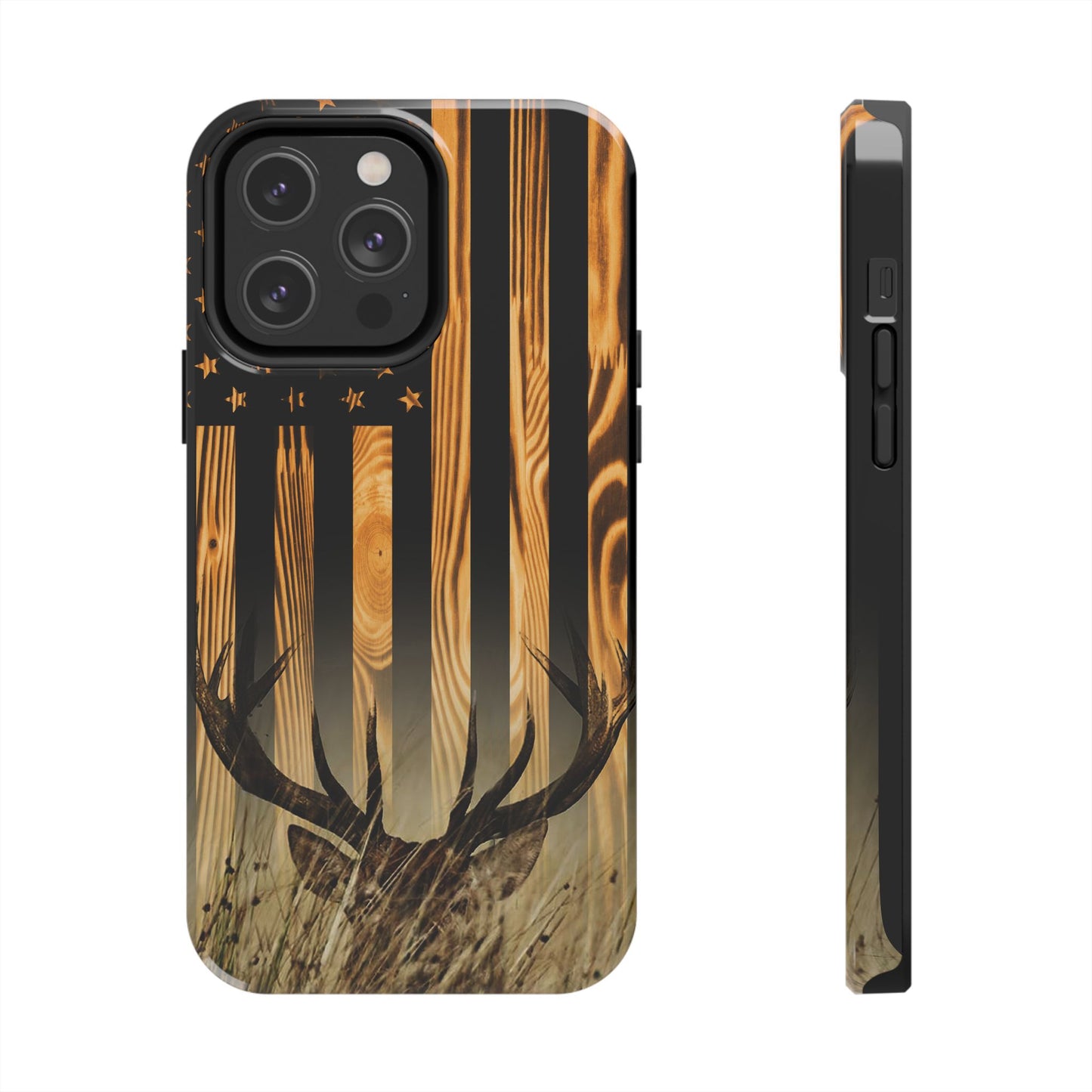 Phone Case - Woodgrain Deer Flag Design