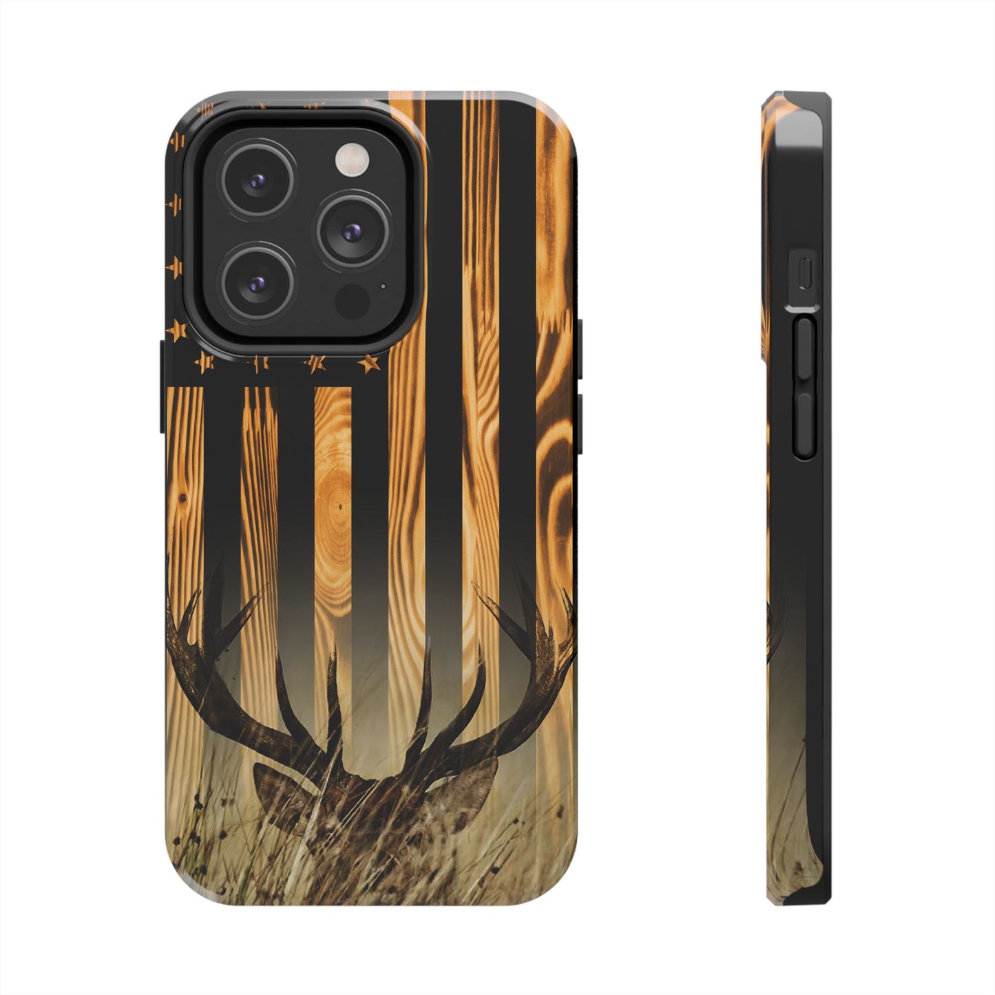 Phone Case - Woodgrain Deer Flag Design