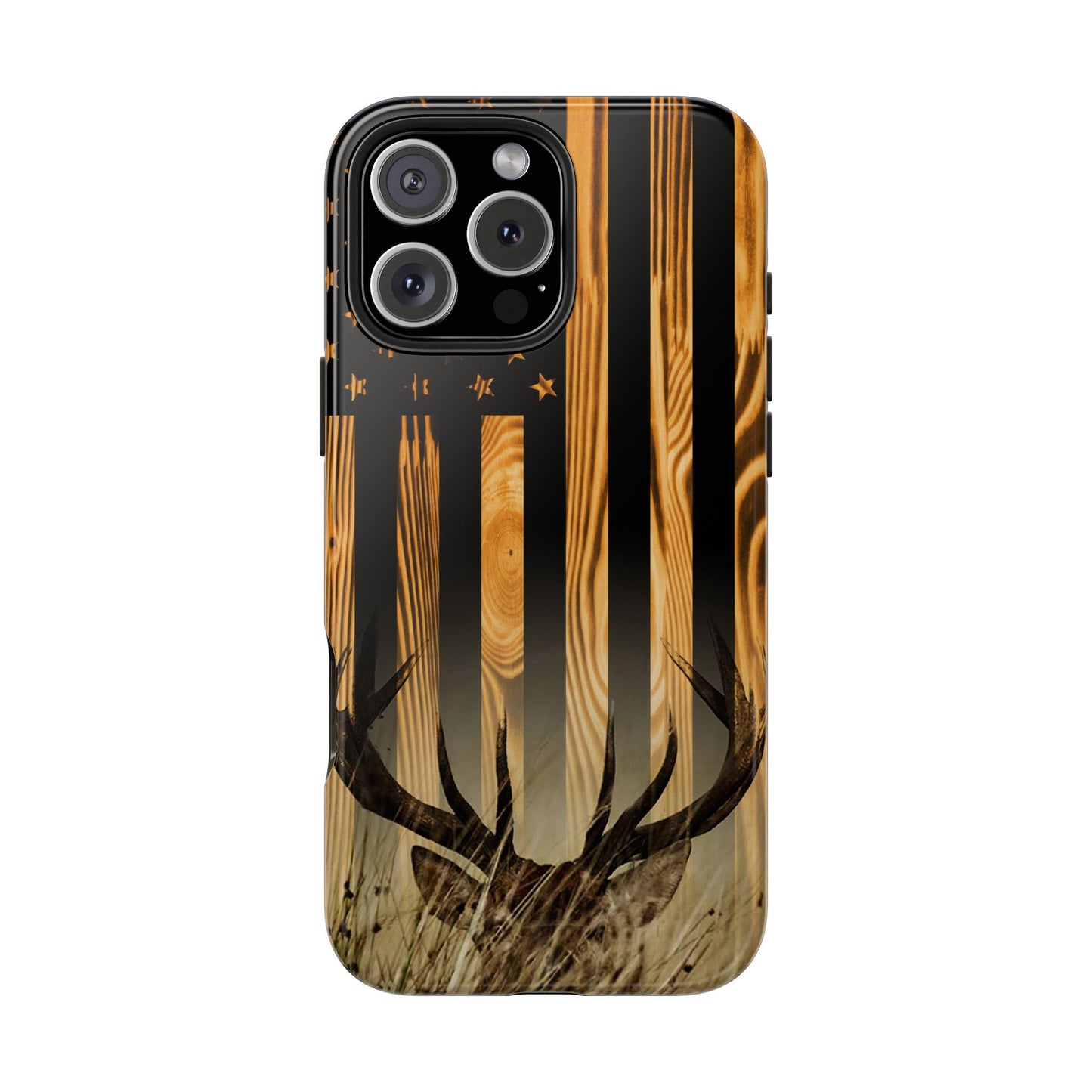 Phone Case - Woodgrain Deer Flag Design