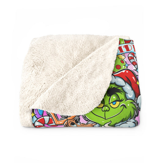 Grinch Sherpa Fleece Blanket