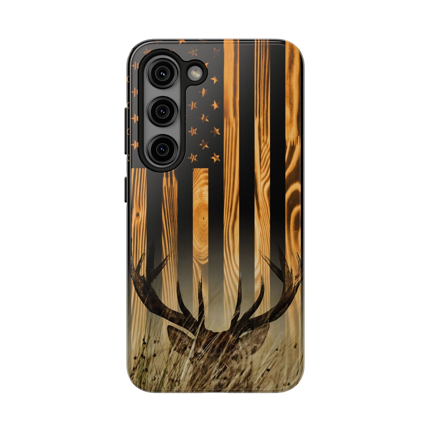 Phone Case - Woodgrain Deer Flag Design