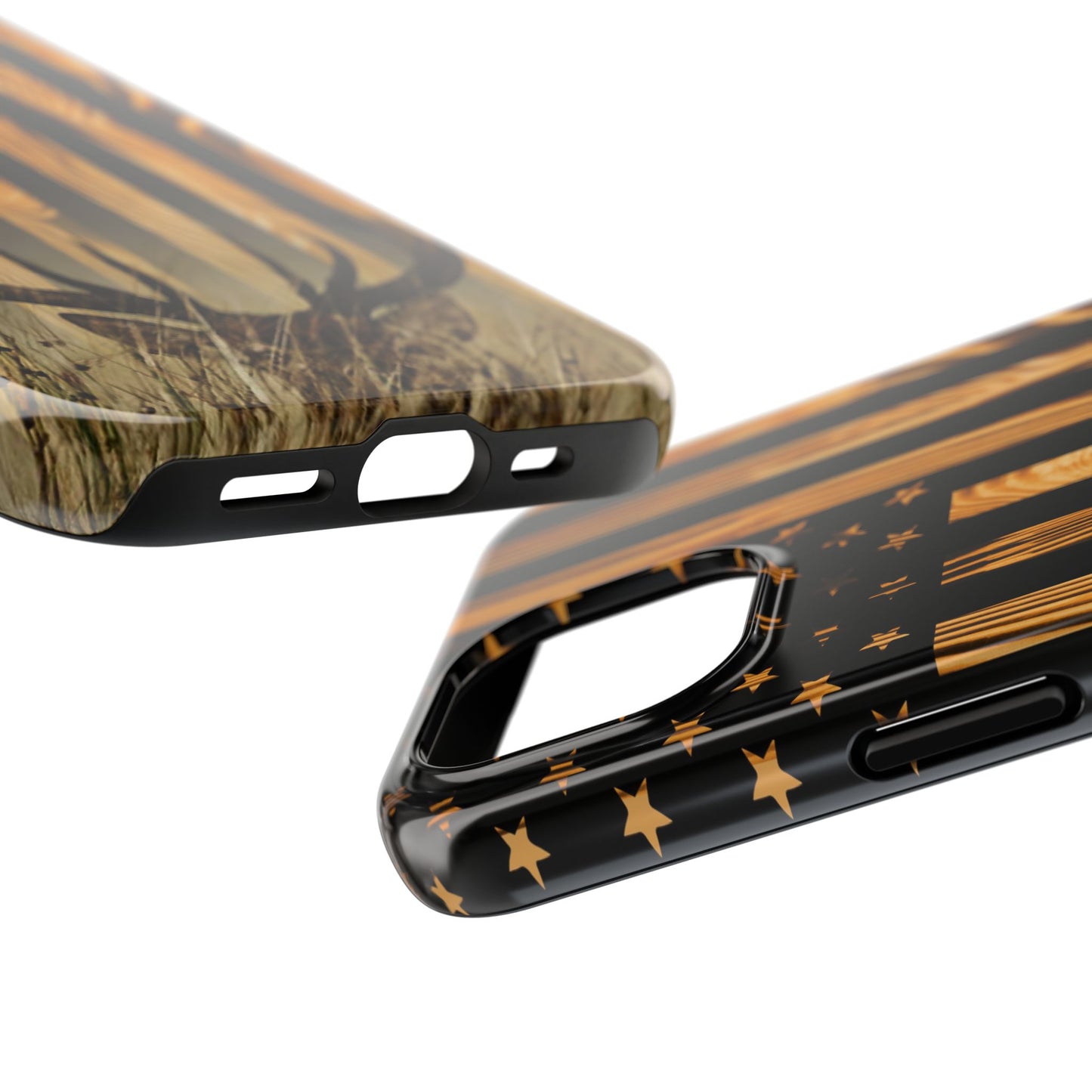 Phone Case - Woodgrain Deer Flag Design