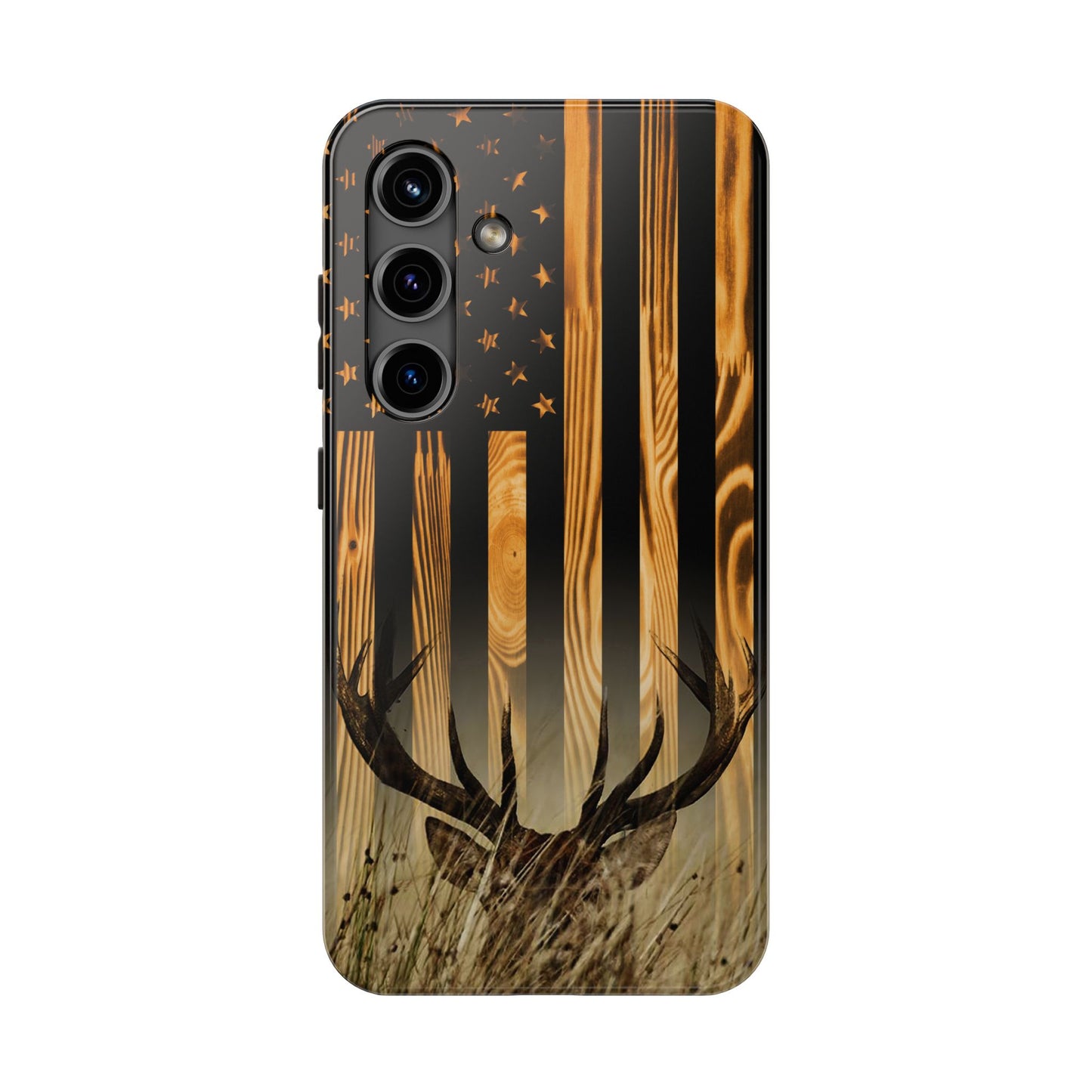 Phone Case - Woodgrain Deer Flag Design